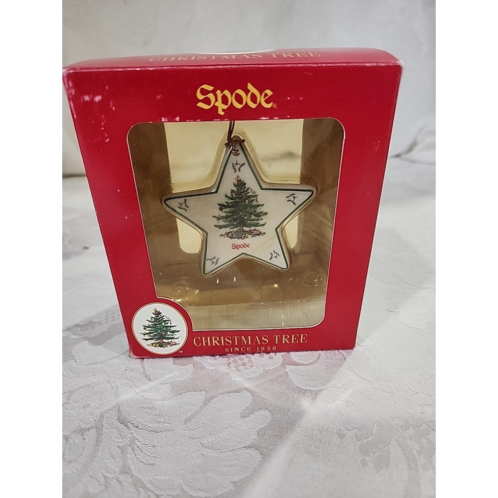 Spode Christmas Tree Star Ceramic Ornament EUC